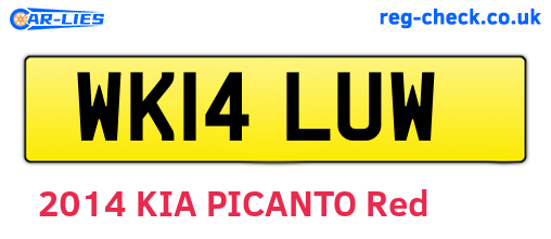 WK14LUW are the vehicle registration plates.