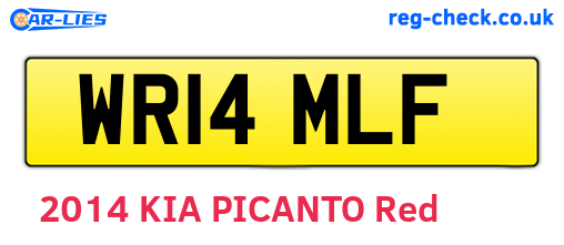 WR14MLF are the vehicle registration plates.