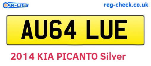 AU64LUE are the vehicle registration plates.