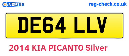 DE64LLV are the vehicle registration plates.