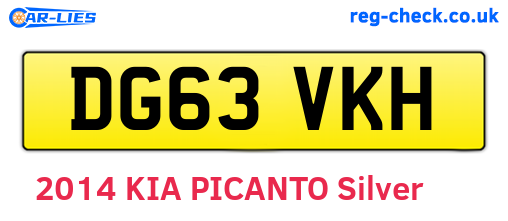 DG63VKH are the vehicle registration plates.