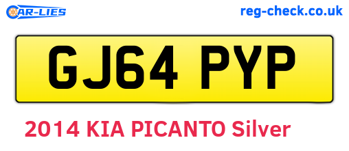 GJ64PYP are the vehicle registration plates.