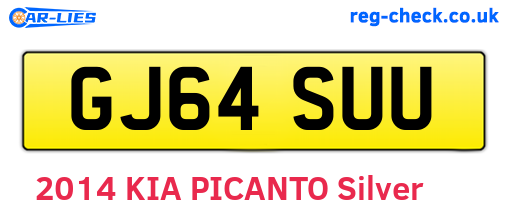 GJ64SUU are the vehicle registration plates.