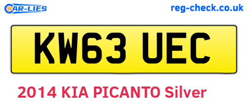 KW63UEC are the vehicle registration plates.