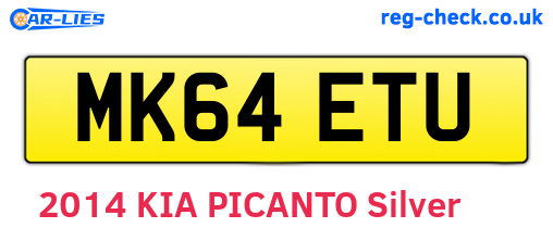 MK64ETU are the vehicle registration plates.