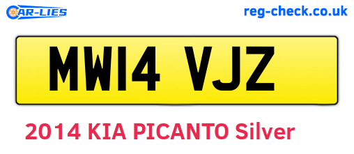 MW14VJZ are the vehicle registration plates.