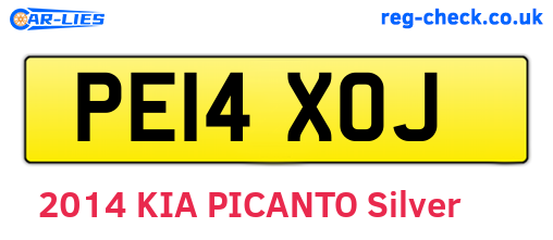 PE14XOJ are the vehicle registration plates.