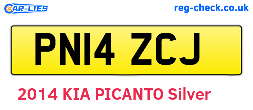 PN14ZCJ are the vehicle registration plates.