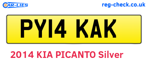 PY14KAK are the vehicle registration plates.