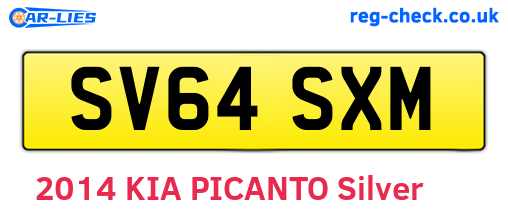 SV64SXM are the vehicle registration plates.