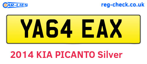 YA64EAX are the vehicle registration plates.