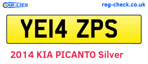 YE14ZPS are the vehicle registration plates.