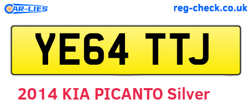 YE64TTJ are the vehicle registration plates.
