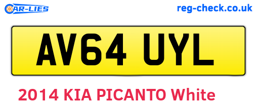 AV64UYL are the vehicle registration plates.