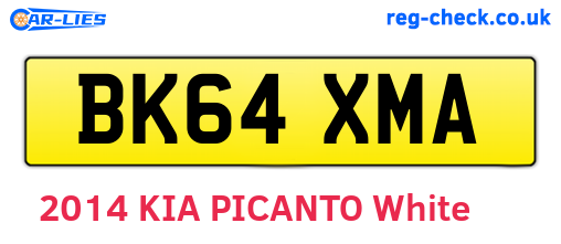 BK64XMA are the vehicle registration plates.