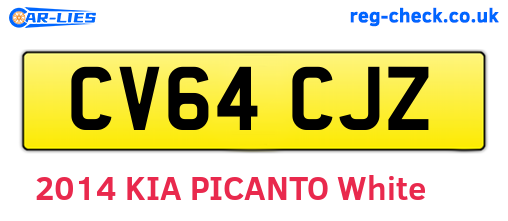 CV64CJZ are the vehicle registration plates.