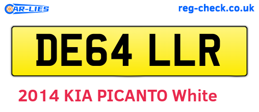 DE64LLR are the vehicle registration plates.