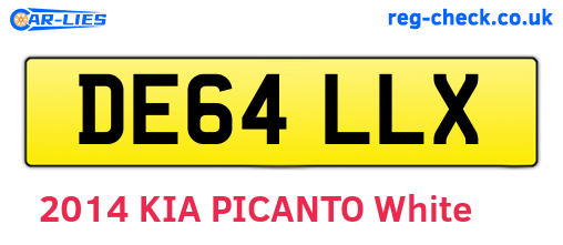 DE64LLX are the vehicle registration plates.
