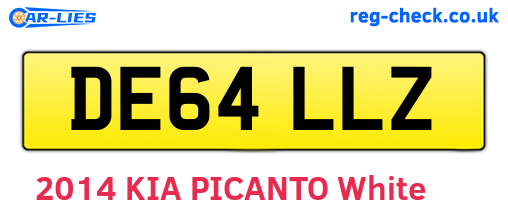 DE64LLZ are the vehicle registration plates.
