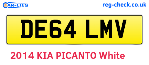 DE64LMV are the vehicle registration plates.