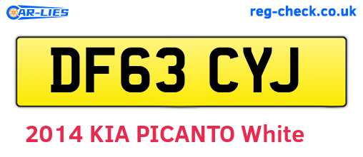 DF63CYJ are the vehicle registration plates.