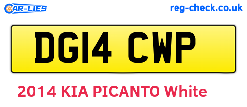 DG14CWP are the vehicle registration plates.