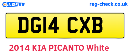 DG14CXB are the vehicle registration plates.