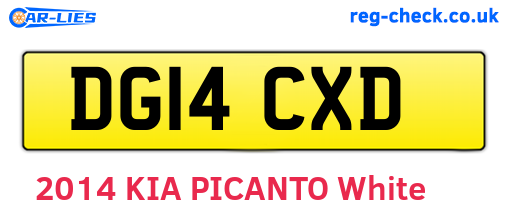 DG14CXD are the vehicle registration plates.