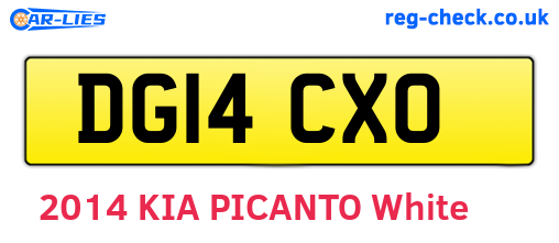DG14CXO are the vehicle registration plates.