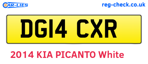 DG14CXR are the vehicle registration plates.