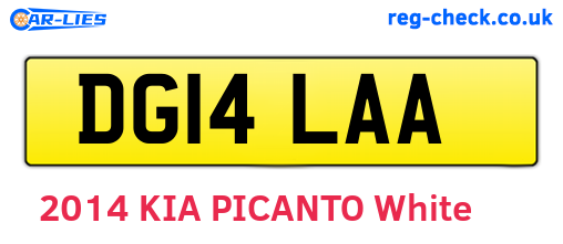 DG14LAA are the vehicle registration plates.