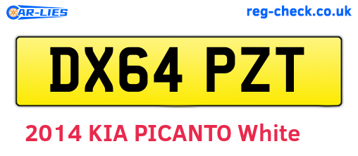 DX64PZT are the vehicle registration plates.
