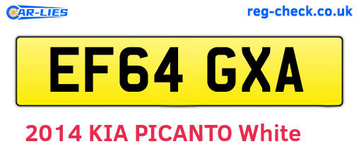 EF64GXA are the vehicle registration plates.