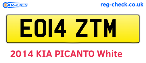 EO14ZTM are the vehicle registration plates.