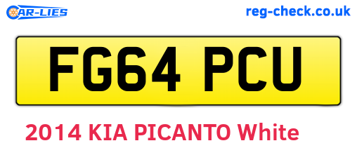 FG64PCU are the vehicle registration plates.