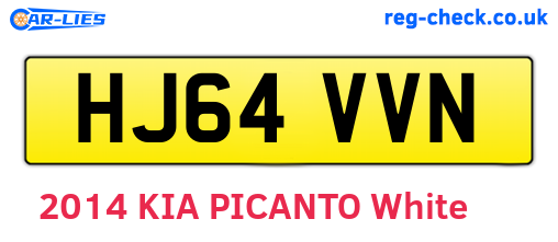 HJ64VVN are the vehicle registration plates.