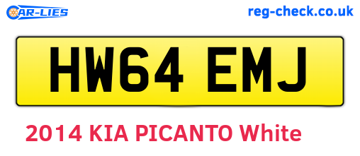 HW64EMJ are the vehicle registration plates.