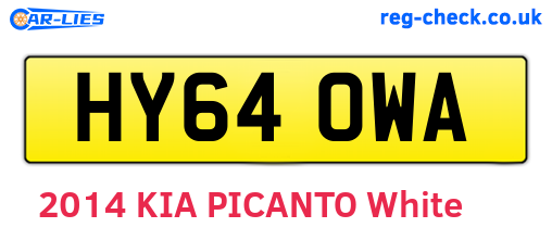 HY64OWA are the vehicle registration plates.