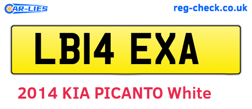 LB14EXA are the vehicle registration plates.