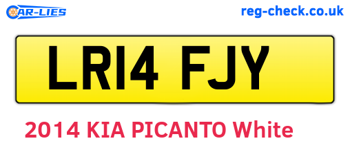 LR14FJY are the vehicle registration plates.