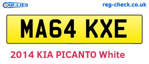MA64KXE are the vehicle registration plates.