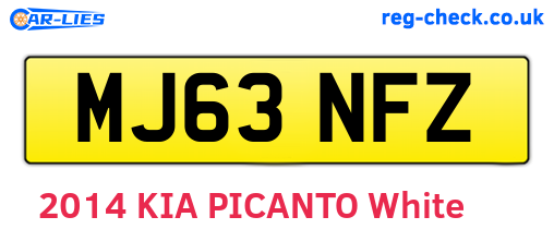 MJ63NFZ are the vehicle registration plates.