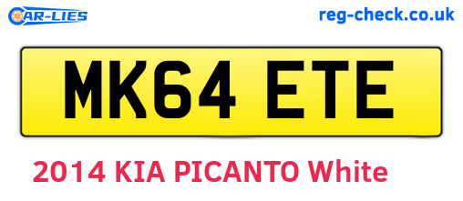 MK64ETE are the vehicle registration plates.