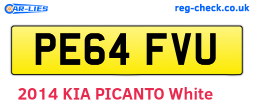 PE64FVU are the vehicle registration plates.