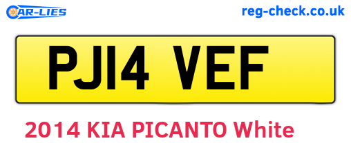 PJ14VEF are the vehicle registration plates.