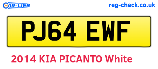 PJ64EWF are the vehicle registration plates.
