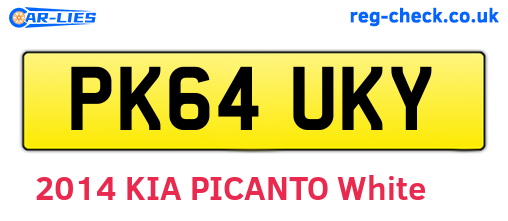 PK64UKY are the vehicle registration plates.