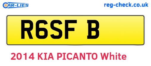 R6SFB are the vehicle registration plates.