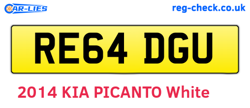 RE64DGU are the vehicle registration plates.