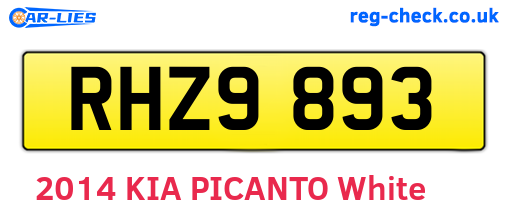 RHZ9893 are the vehicle registration plates.